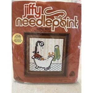 Needlepoint Kit Needle pointers Bubble Bath #5392 Sunset Designs Vtg 1975